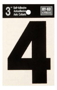(image for) 3 in. Black Vinyl Self-Adhesive Number 4 1 pc.