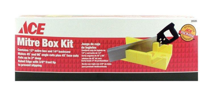 (image for) 12 in. L x 4 in. W Plastic Mitre Box with Back Saw Yellow 1