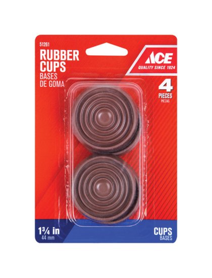 (image for) Rubber Caster Cup Brown Round 1-3/4 in. W 4 pk