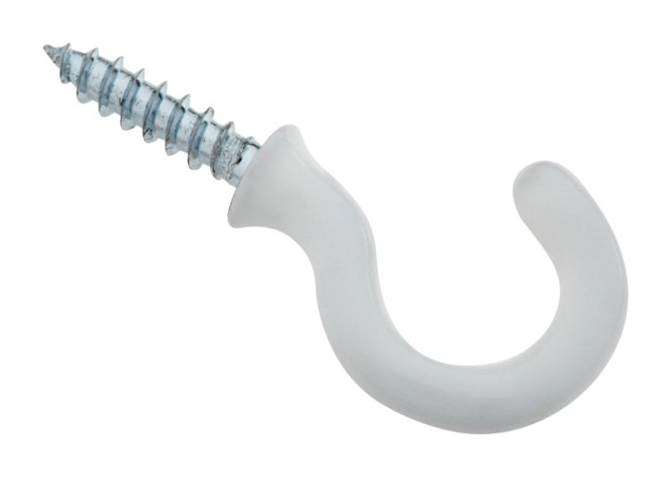 (image for) National Hardware Vinyl Coated White Steel Cup Hook 10 lb 1 pk