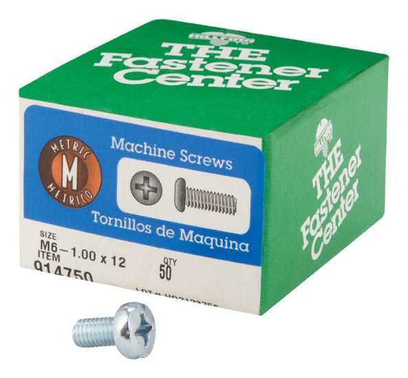 (image for) M6-1 x 12 mm L Phillips Pan Head Zinc-Plated Steel Metri