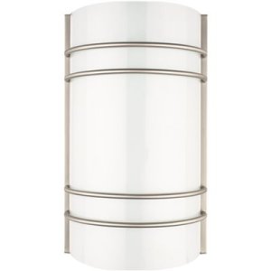 (image for) Satin Nickel Indoor LED Quarter Wall Sconce