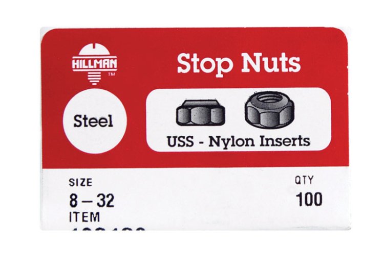 (image for) #8-32 Zinc-Plated Steel USS Nut 100 pk