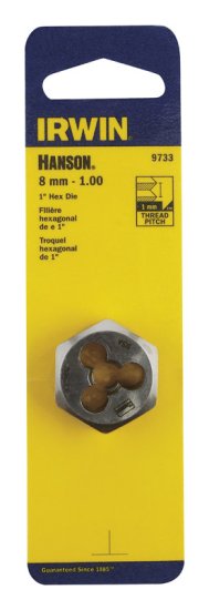 (image for) High Carbon Steel Metric Hexagon Die 8mm-1.00 1 pc.