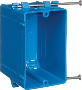 (image for) 3-3/4 in. Rectangle PVC 1 gang Outlet Box Blue