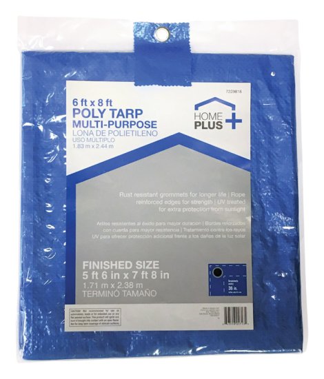 (image for) 6 ft. W x 8 ft. L Light Duty Polyethylene Tarp Blue