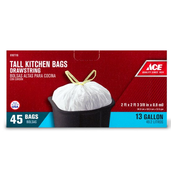 (image for) 13 gal. Tall Kitchen Bags Drawstring 45 pk