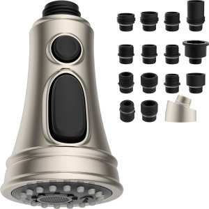 (image for) Pull Down Kitchen Sprayer Head in Satin Nickel with Adapters