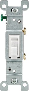 (image for) 15 amps Single Pole Toggle AC Quiet Switch White 1 pk