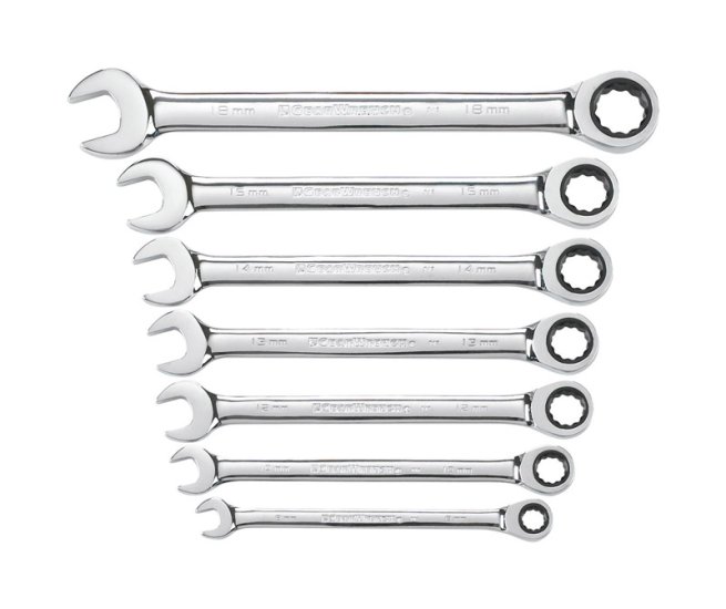 (image for) GearWrench 12 Point Metric Ratcheting Combination Wrench Set 7 p