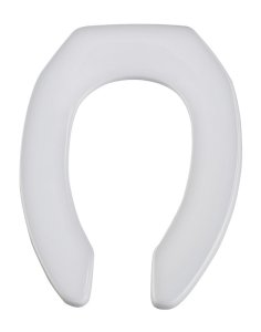 (image for) Commerical Fastening System Elongated White Plastic Toilet