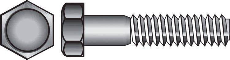(image for) 3/8 in. Dia. x 6-1/2 in. L Zinc Plated Steel Hex Bolt 50