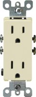 (image for) 15 amps Decora 125 volt Duplex Ivory Outlet 5-15R 1 pk