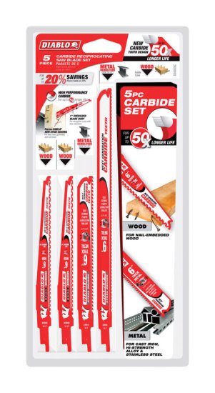 (image for) Assorted in. Carbide Reciprocating Saw Blade Set Multi TP