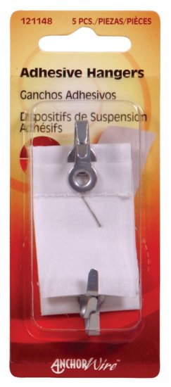 (image for) AnchorWire Steel-Plated White Steel Adhesive Hangers 1-1