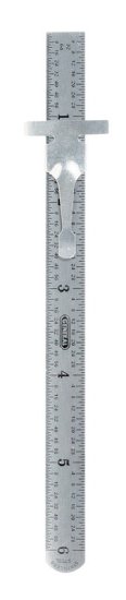 (image for) 6 in. L x 1/2 in. W Stainless Steel Precision Rule