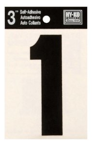 (image for) 3 in. Black Vinyl Self-Adhesive Number 1 1 pc.