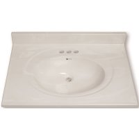 (image for) 31 in. x 22 in. Custom Vanity Top Sink in White Swirl
