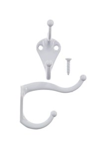(image for) 3 in. L White White Metal Small Coat and Hat Hook 2 pk