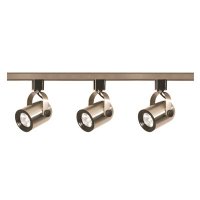 (image for) 4 ft. 3-Light Brushed Nickel Halogen Round Back Track Lighting