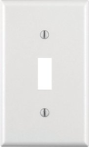 (image for) White 1 gang Thermoset Plastic Toggle Wall Plate 1 pk