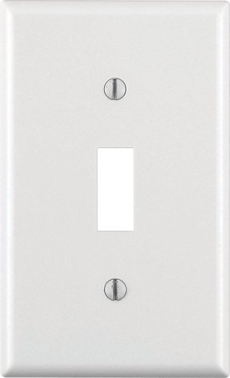 (image for) White 1 gang Thermoset Plastic Toggle Wall Plate 1 pk