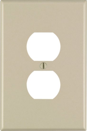(image for) Ivory 1 gang Thermoset Plastic Receptacle Wall Plate Jumbo