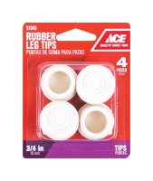 (image for) Rubber Leg Tip Off-White Round 3/4 in. W 4 pk