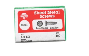 (image for) No. 4 x 1/2 in. L Phillips Pan Head Zinc-Plated Steel Sh