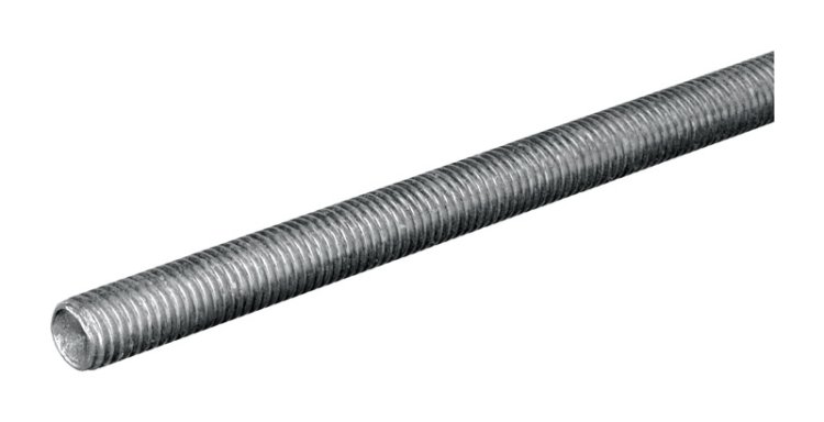 (image for) SteelWorks 1/2 Dia. x 36 L Zinc-Plated Steel Threaded Rod