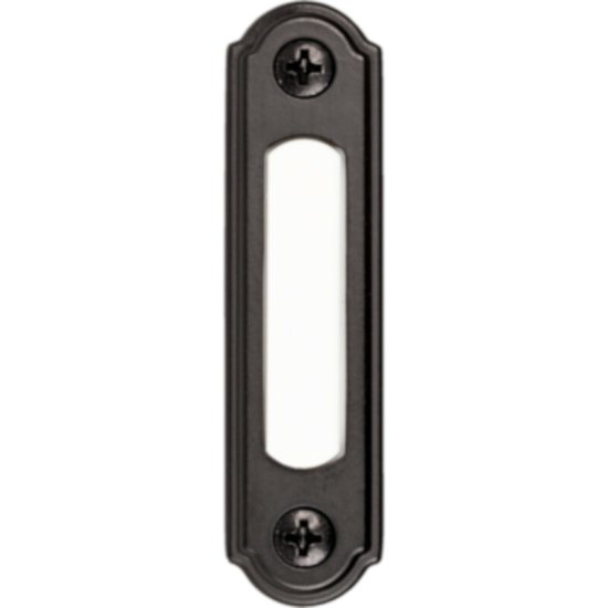 (image for) Black Metal Wired Pushbutton Doorbell Lighted