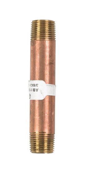 (image for) 3/8 in. MPT x 3-1/2 in. L Red Brass Nipple