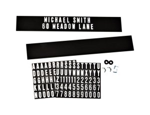 (image for) Black Plastic Rectangle Mailbox Name/Address Kit