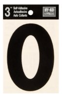 (image for) 3 in. Black Vinyl Self-Adhesive Number 0 1 pc.