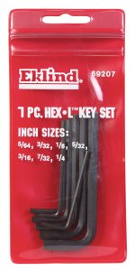 (image for) Hex-L 5/64" to 1/4" SAE Short Arm Hex L-Key Set Mult