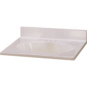 (image for) 19 in. x 17 in. Cultured Marble Custom Vanity Top Sink in White