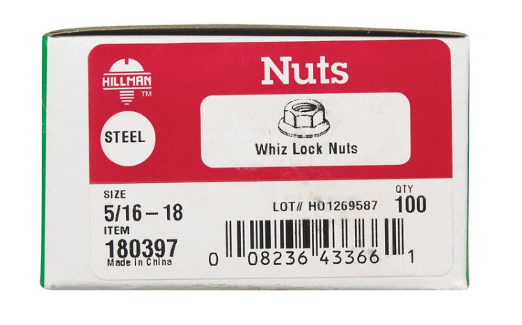 (image for) 5/16 in. Zinc-Plated Steel USS Whiz Lock Nut 100 pk
