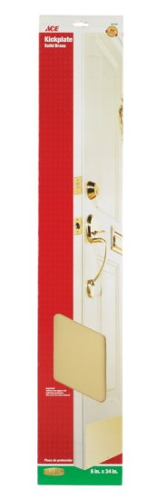 (image for) 6 in. H x 34 in. L Bright Brass Brass Kickplate