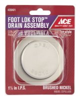 (image for) Foot Lok Stop 1-1/2 in. Dia. Brushed Nickel Metal Drain Asse