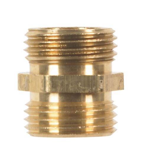 (image for) Brass 3/4 in. Dia. x 3/4 in. Dia. Hose Adapter 1 pk Yellow