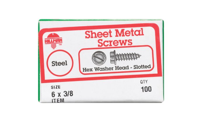 (image for) No. 6 x 3/8 in. L Slotted Hex Washer Head Zinc-Plated St