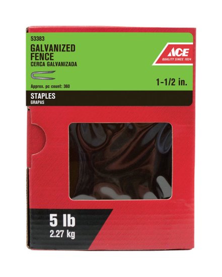 (image for) 1-1/2 in. L Galvanized Steel Fence Staples 5 lb.