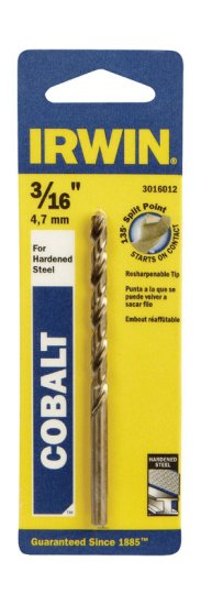 (image for) 3/16 in. x 3-1/2 in. L Cobalt Steel Drill Bit 1 pc.