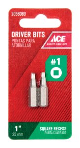 (image for) Square Recess #1 x 1 in. L Insert Bit S2 Tool Steel 2 pc.