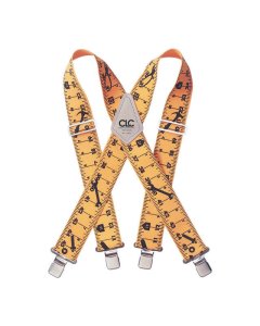 (image for) 4 in. L x 2 in. W Nylon Ruler Suspenders Yellow 1 pair