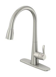 (image for) Pull-Down One Handle Brushed Nickel Kitchen Faucet