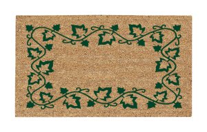(image for) Ivy Border Tan/Green Coir Nonslip Door Mat 16 in. L x 27