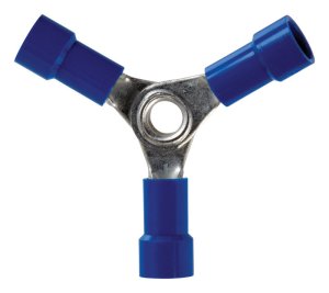 (image for) 16-14 Ga. Insulated Wire Terminal Butt Splice Blue 2 pk