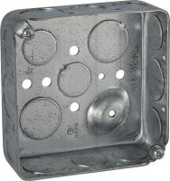 (image for) 4 in. Square Steel 2 gang Outlet Box Gray