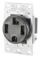 (image for) 30 amps 125/250 volt Black Outlet 14-30R 1 pk